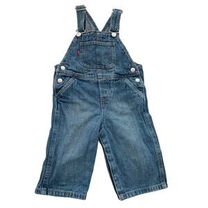 Levi’s Kids Classic Blue Denim Overalls Size 18 Months Snap Closure0